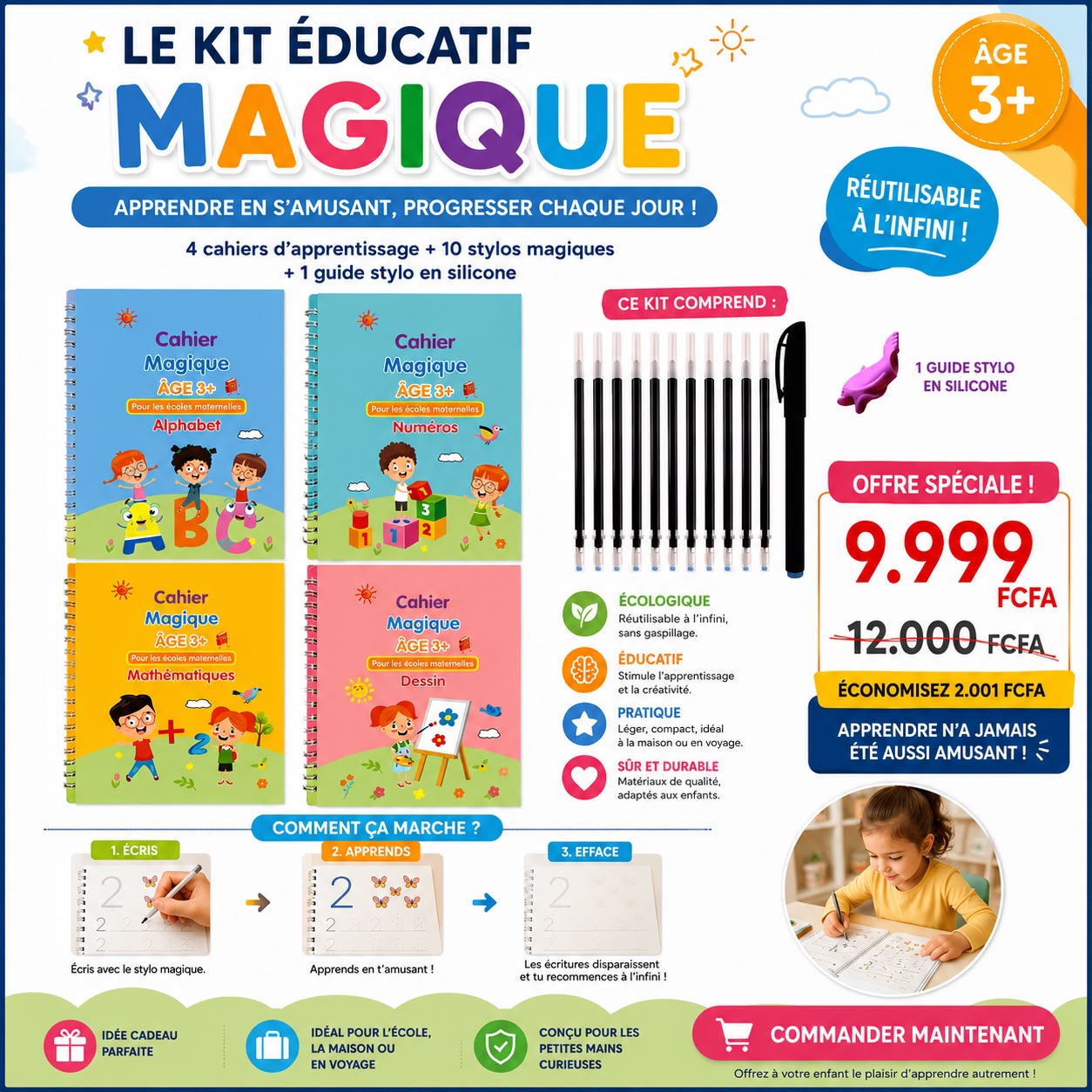 Kit De Cahier 📚 D'apprentissage Pour Enfant ✍🏾️