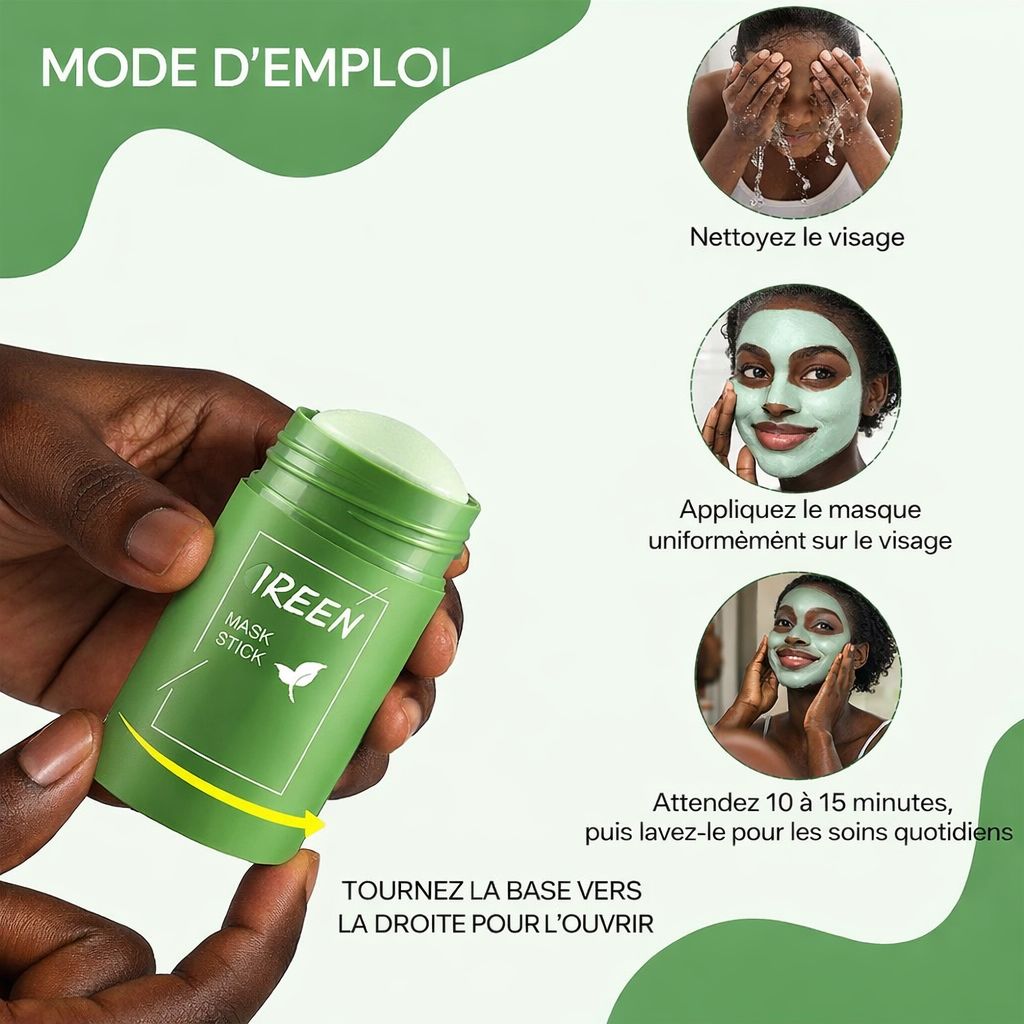 🍃Masque Purifiant De Visage à l'Argile Verte