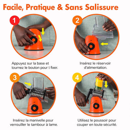 Trancheuse Manuelle Rotative De Cuisine 3 En 1.