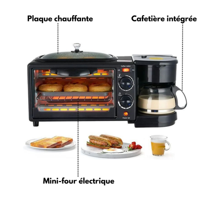 🔥 APPAREIL PETIT-DÉJEUNER 3-EN-1 – FOUR • CAFÉ • CUISSON