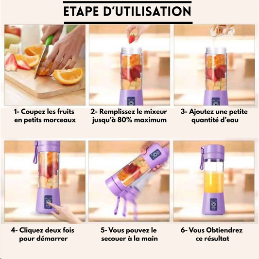 Mini Mixeur Portable Rechargeable 380 ml