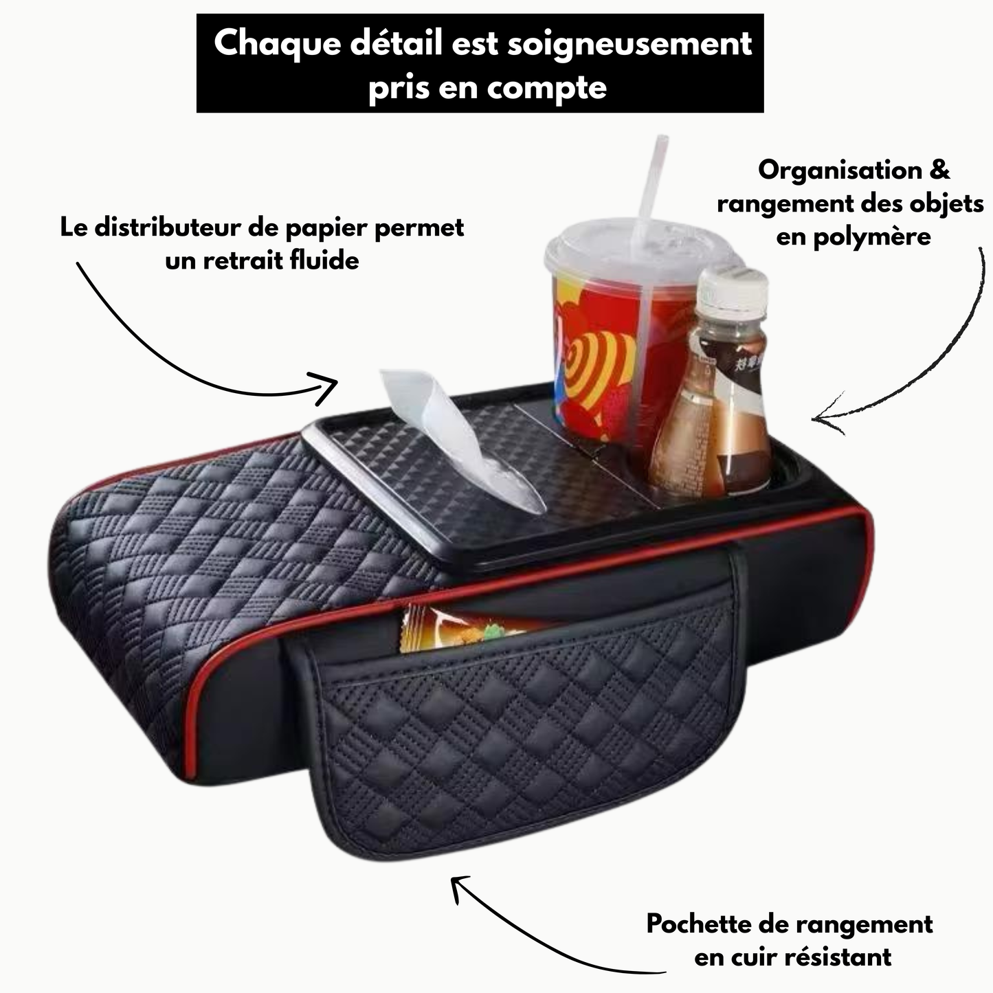 Organisateur Miltifonction de Rangement pour Accooudoir avant